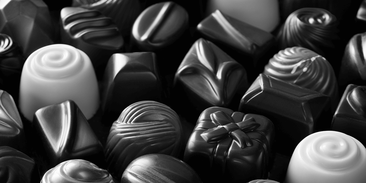 Mix of different fancy chocolates
