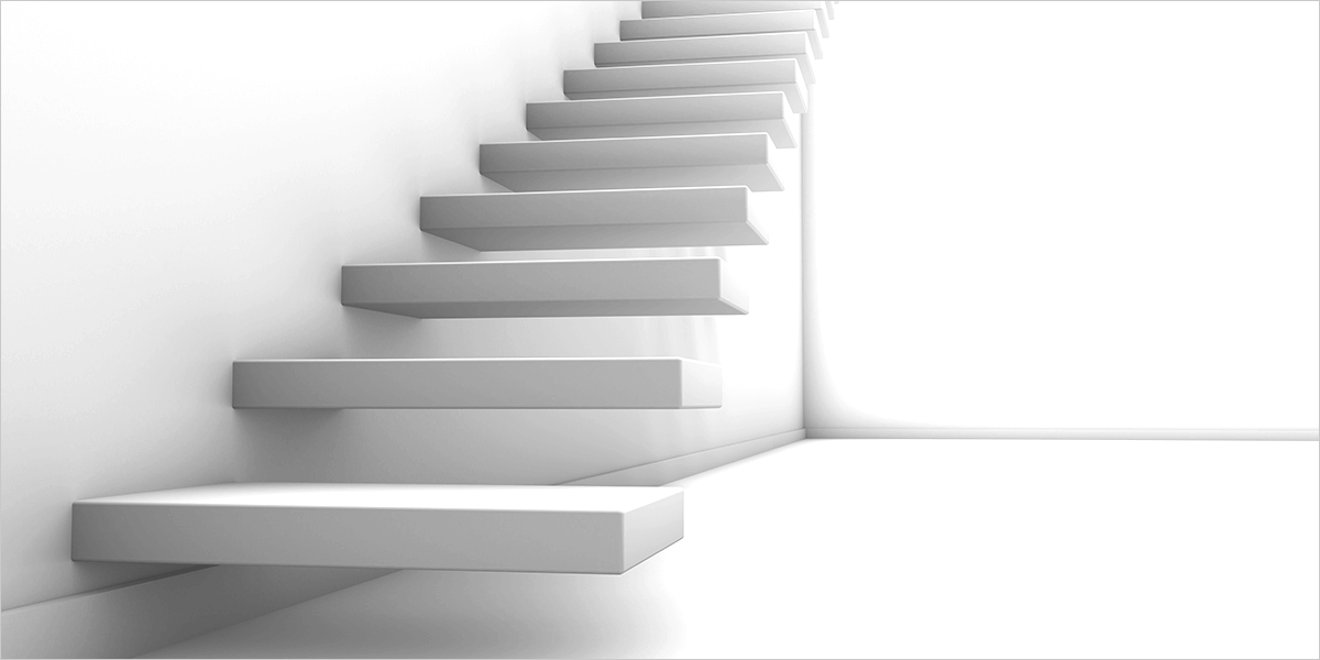Stairs leading up out of the picture
