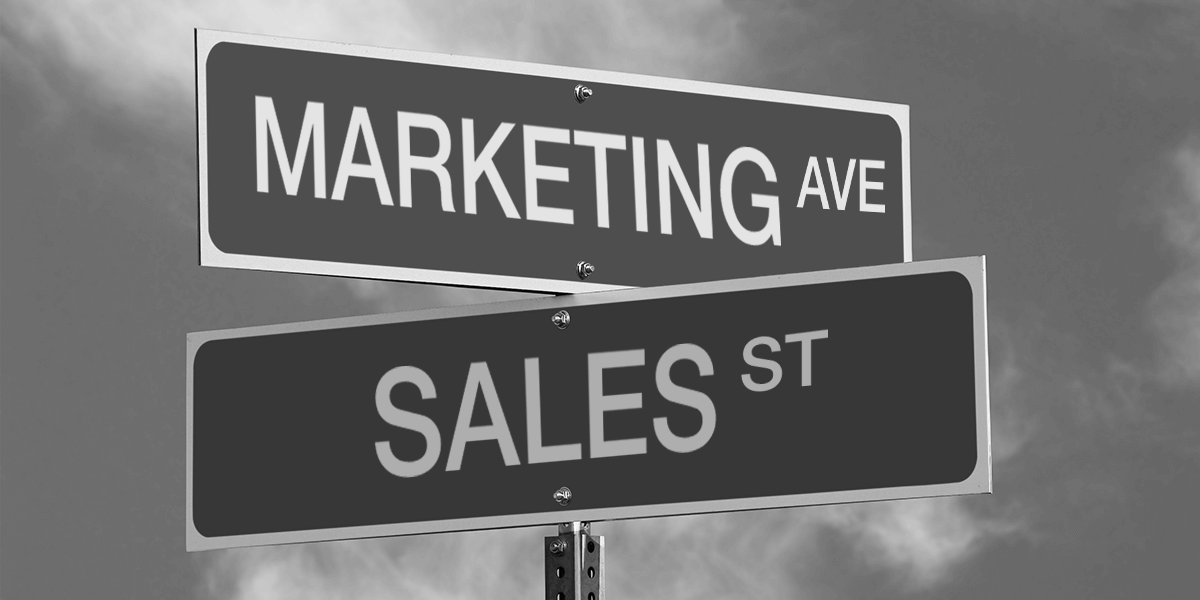 street signs showing marketing and sales
