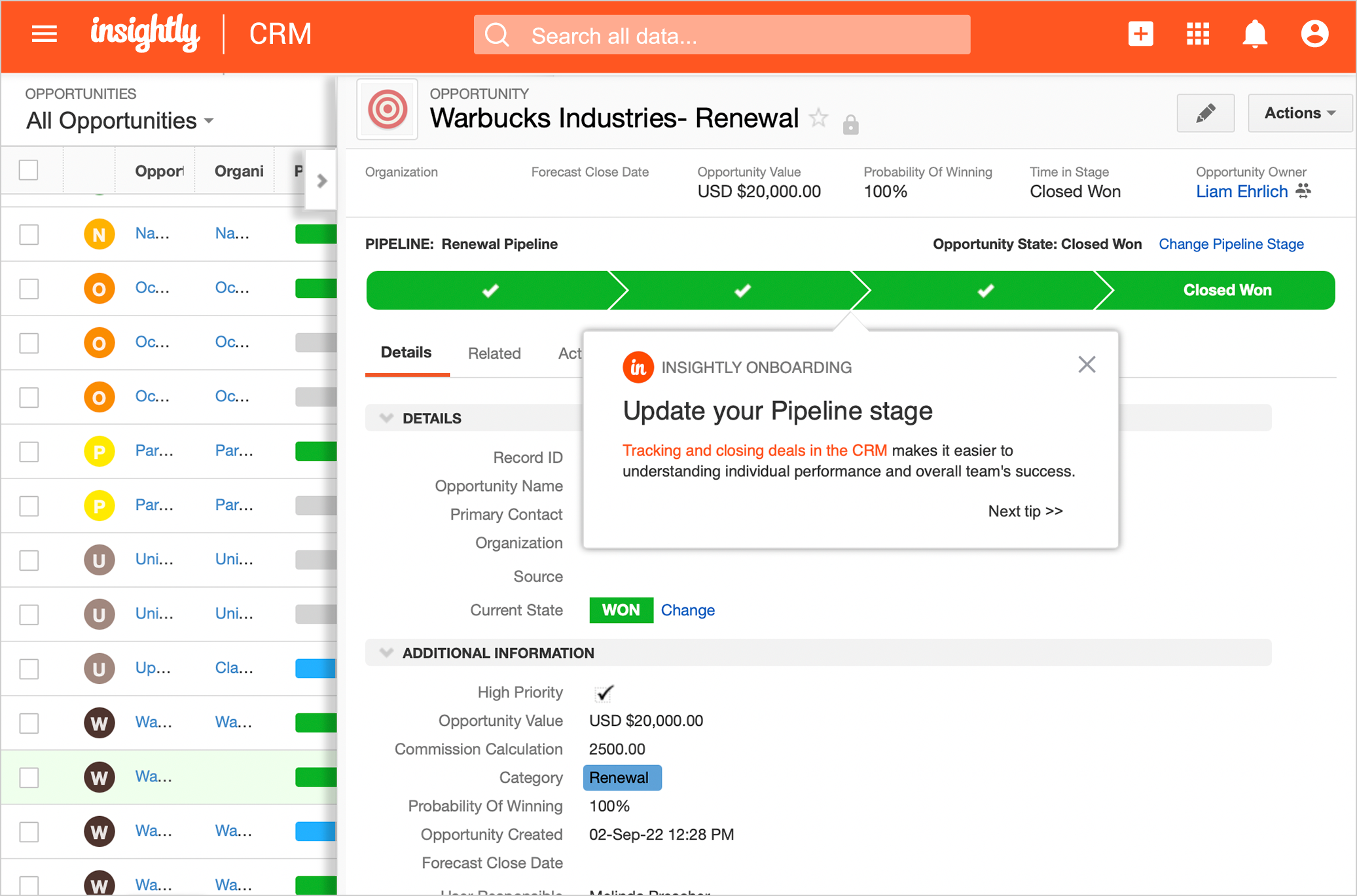 CRM for service businesses: Insightly