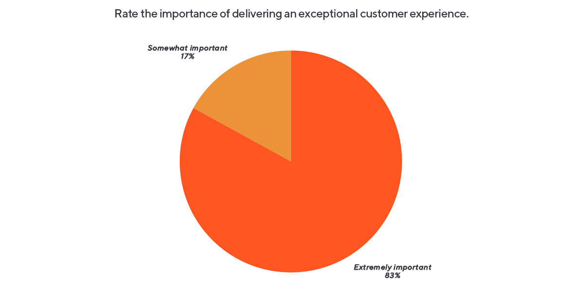 Graph of research showing customer experience is a priority.