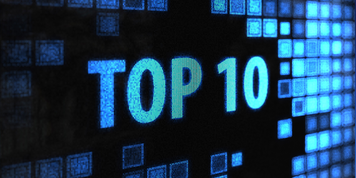 Picture of the words top 10 on a blue background.