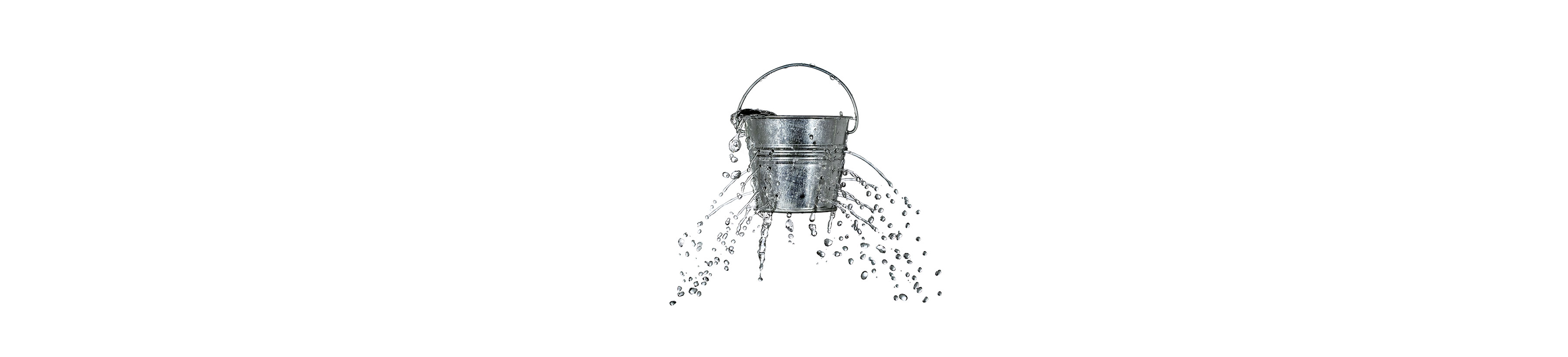 Bucket leaking water representing customer churn.