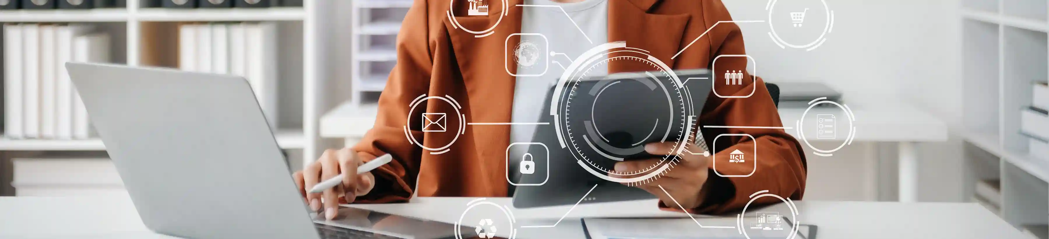 Person using Google products.